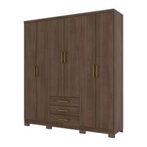 Roupeiro Guarda Roupa solteiro 6 portas 3 gavetas Castanho Roupeiro Guarda Roupa solteiro 6 portas 3 gavetas Castanho