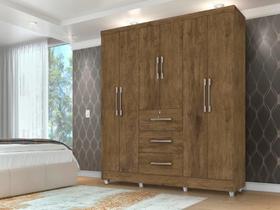 Roupeiro / Guarda Roupas / Armário TOK 6 Portas 1.80m Amplo Espaço Interno Puxadores em Madeira e Gaveta com Chave Cor Jequitiba Roupeiro / Guarda Roupas / Armário TOK 6 Portas 1.80m Amplo Espaço Interno Puxadores em Madeira e Gaveta com Chave Cor Jequitiba