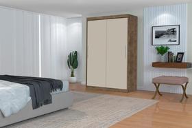 Roupeiro / Guarda Roupas DI 2 Portas De Correr Cor Canela / Off White