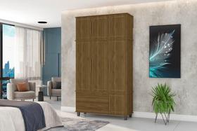 Roupeiro / Guarda Roupas HOU Triplex 3 Portas + 2 Gavetas Com Cabideiros em Alumínio Cor Imbuia Roupeiro / Guarda Roupas HOU Triplex 3 Portas + 2 Gavetas Com Cabideiros em Alumínio Cor Imbuia