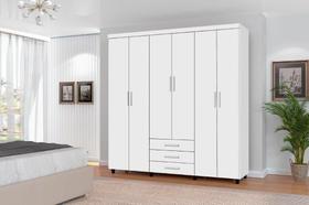 Roupeiro Guarda Roupas TI Casal 6 Portas Cor Branco