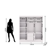 Roupeiro Ideal Plus 6 Portas e 2 Gavetas - Branco - Vila Rica Roupeiro Ideal Plus 6 Portas e 2 Gavetas - Branco - Vila Rica