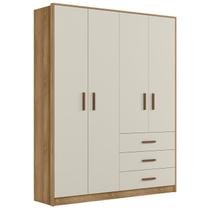 Roupeiro Infantil 9600 04 Portas 03 Gavetas Nature Off White PLLA Roupeiro Infantil 9600 04 Portas 03 Gavetas Nature Off White PLLA