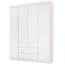 Roupeiro Infantil Branco Maria 4 Portas e 2 Gavetas - Bela Móveis Roupeiro Infantil Branco Maria 4 Portas e 2 Gavetas - Bela Móveis
