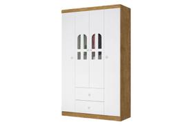 Roupeiro Infantil Guarda Roupa 4 Portas 2 Gavetas E Nichos Alvin