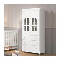 Roupeiro Infantil Katatau 2 Portas 3 Gavetas Branco - Rede Móveis