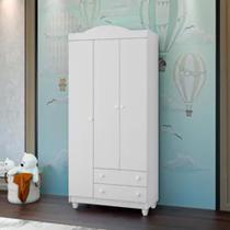 Roupeiro Lara 3 Portas E 2 Gavetas Em Mdf Branco