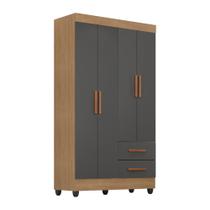 Roupeiro Lite 4 Portas 2 Gavetas Guarda-Roupa Solteiro