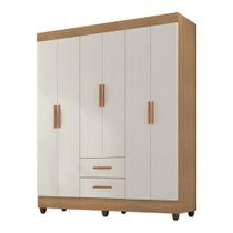 Roupeiro Lite 6 Portas 2 Gavetas Guarda-Roupa Casal