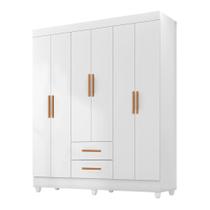 Roupeiro Lite 6 Portas 2 Gavetas Guarda-Roupa Casal