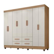 Roupeiro Lite 8 Portas 4 Gavetas Guarda-Roupa Casal