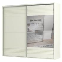 Roupeiro Menfis 2 Portas com Espelho cor Off White 267cm - 66718
