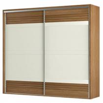 Roupeiro Menfis 2 Portas cor Freijo com detalhes Off White 267cm - 66710 Roupeiro Menfis 2 Portas cor Freijo com detalhes Off White 267cm - 66710
