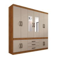 Roupeiro New Parma com Espelho Sallêto CINAMOMO/OFF WHITE Roupeiro New Parma com Espelho Sallêto CINAMOMO/OFF WHITE