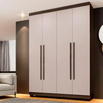 Roupeiro New Supremo 4 Portas E 3 Gavetas Imbuía/off Roupeiro New Supremo 4 Portas E 3 Gavetas Imbuía/off