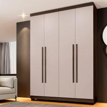 Roupeiro New Supremo 4 Portas e 3 Gavetas Imbuía/Off Roupeiro New Supremo 4 Portas e 3 Gavetas Imbuía/Off