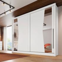 Roupeiro novo horizonte geom plus 2 portas 6 gavetas com espelho branco