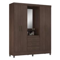 Roupeiro Pérsia 4 Portas Café Touch Com Espelho - Demóbile Roupeiro Pérsia 4 Portas Café Touch Com Espelho - Demóbile