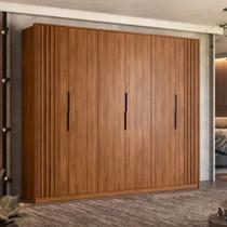 Roupeiro Ripado 6 Portas Casal Milão Nogueira Touch