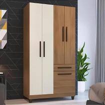 Roupeiro Solteiro Laguna 5 Portas 1 Gaveta Canella - Faimec