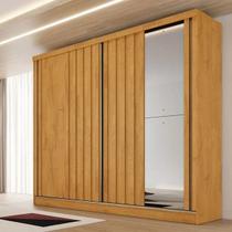 Roupeiro Solteiro Ripado Espelho 2 Portas Galati Made Marcs