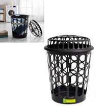 Roupeiro Telado 30L Com Tampa Cesto Para Roupas Sujas Preto