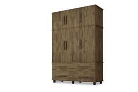 Roupeiro Triplex Elegance 7 portas 4 gavetas espelho Canela