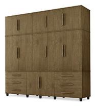 Roupeiro Triplex Guarda Roupas Londres Casal 12 Portas Jacar