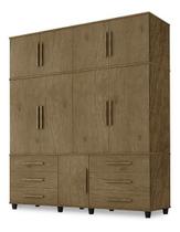 Roupeiro Triplex Guarda Roupas Londres Casal 8 Portas Jacara
