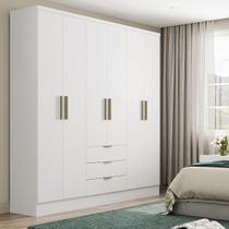 Roupeiro Troy Carraro MDP c/ 6 Portas 3 Gavetas 1,80m Branco