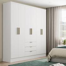 Roupeiro Troy Carraro MDP c/ 6 Portas 3 Gavetas 1,80m Branco