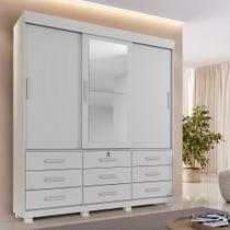 Roupeiro Turim 3 Portas e 9 Gavetas Branco