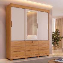 Roupeiro Turim 3 Portas E 9 Gavetas Cinamomo/off