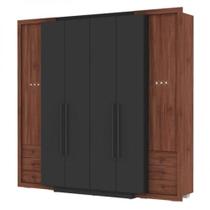 Roupeiro Victoria Onix/Terracota sem espelhos - Móveis Primavera