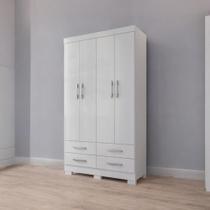 Roupeiro Viena 04 Portas e 04 Gavetas Branco Roupeiro Viena 04 Portas e 04 Gavetas Branco
