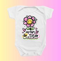 Roupinha Body de Bebê Amor flor do Titio Menino Menina Presente Mimo Monibeni Roupinha Body de Bebê Amor flor do Titio Menino Menina Presente Mimo Monibeni