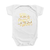 Roupinha Body De Bebê Feliz Ano Novo Dourado Frase Temático Festas Menino Menina Final de Ano Roupinha Body De Bebê Feliz Ano Novo Dourado Frase Temático Festas Menino Menina Final de Ano