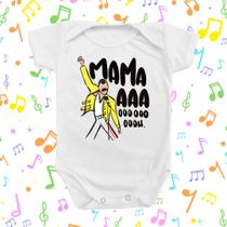 Roupinha Body de Bebê Mama Fredie Mercury Queen Musica Rock Neutro Divertido Mimo Presente