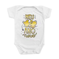 Roupinha Body de Bebê Meu Primeiro Ano Novo Dourado Menina Menino Temático Festas Comemoração Roupinha Body de Bebê Meu Primeiro Ano Novo Dourado Menina Menino Temático Festas Comemoração