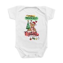 Roupinha Body de Bebê Meu Primeiro Natal Ursinha Menina Rosa Presente Temático Criança Roupinha Body de Bebê Meu Primeiro Natal Ursinha Menina Rosa Presente Temático Criança