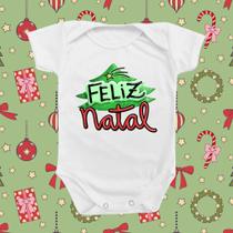 Roupinha Body de Bebê Tema Divertido Mimo Frase Feliz Natal Presente Temático Festas
