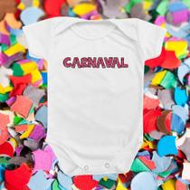 Roupinha Body De Bebê Temático Divertido Folia Bloco Frase Carnaval Rosa Fantasia Festa Menina