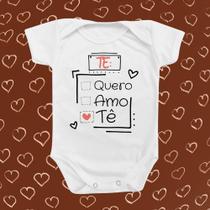 Roupinha Body de Bebê Temático Divertido Te Quero Te Amo Tetê Menino Menina Roupinha Body de Bebê Temático Divertido Te Quero Te Amo Tetê Menino Menina