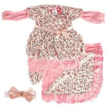 Roupinha Boneca Baby Reborn 4PÇS Laço+Manta Lindo Millie Roupinha Boneca Baby Reborn 4PÇS Laço+Manta Lindo Millie
