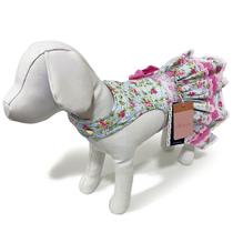 Roupinha Cães Vestido Baby Verão Floral Romantic Rosa - M