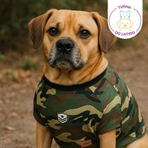 Roupinha para Cães e Gatos Camiseta Camuflada