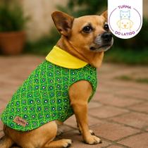 Roupinha para Cães e Gatos Capa Dupla Face Verão Brasil Chickão Pet