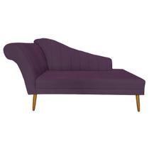 RRecamier Divã Pés Palito Para Sala Cecilia 1.60cm Veludo Roxo - INCASA DECOR