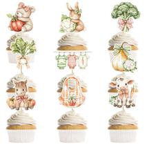 RUBOAOA Topos para Cupcakes de Chá de Bebê 36 Peças Tema Fazenda RUBOAOA Topos para Cupcakes de Chá de Bebê 36 Peças Tema Fazenda