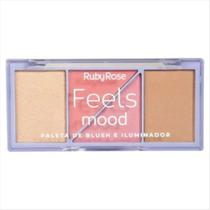 Ruby Rose HB7529 Paleta De Blush E Iluminador Feels Mood 10,3g Ruby Rose HB7529 Paleta De Blush E Iluminador Feels Mood 10,3g